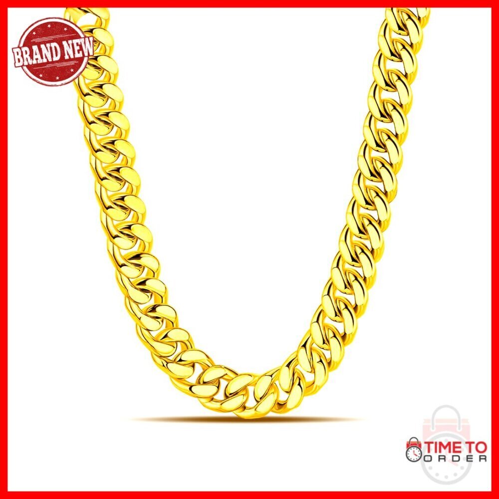 Sterling Silver Cuban Link Chain Necklace 8MM 30 Inch Lobster Clasp